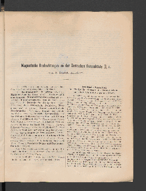 Vorschaubild von [Tafeln, auch zu Magnetischen Beobachtungen an der Hamburger Bucht; sowie jährliche Änderung der Elemente des Erdmagnetismus an festen Stationen Europas i. d. Jn. 1895 - 1900]