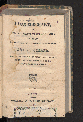 Vorschaubild von [León Burckart, ó una revolución en Alemania en 1819]