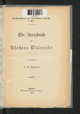 Vorschaubild von [Ein Amtsbuch des Klosters Walsrode]
