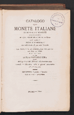 Vorschaubild von Catalogo delle monete Italiane mediovali e moderne