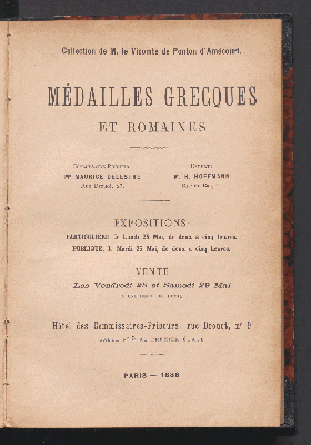 Vorschaubild von Collection de M. le Vicomte de Ponton dÁmécourt