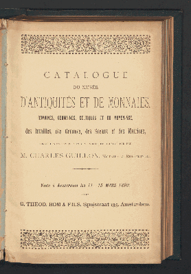 Vorschaubild von Catalogue du Musée d'antiquités et de monnaies