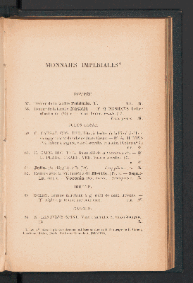 Vorschaubild von [Catalogue d'une collection de monnaies romaines or, argent et bronze]