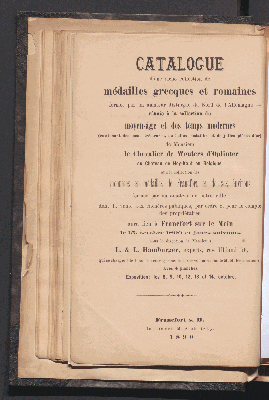 Vorschaubild von [Catalog einer gewählten reichhaltigen Sammlung antiker Münzen]