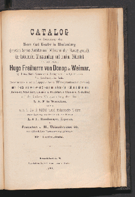 Vorschaubild von [Catalog einer gewählten Sammlung Antiker Münzen aus dem Besitze eines der hervorragensten Sammler Italiens ... numismatischen Bibliothek des sel. Herrn E. Brion in Strassburg ...]