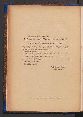 Vorschaubild von [Catalog der Sammlung Hamburgischer Münzen und Medaillen des Herrn Henri des Arts in Hamburg]