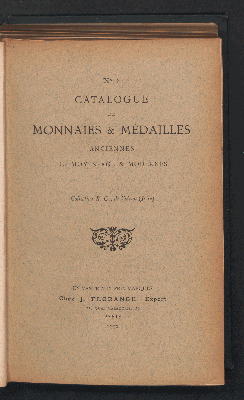 Vorschaubild von [Catalogue de monnaies & médailles anciennes du moyen-age & modernes]