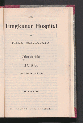 Vorschaubild von [Das Tungkuner Hospital der Rheinischen Missionsgesellschaft]