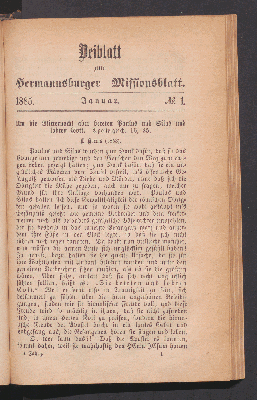 Vorschaubild von Beiblatt. N° 1. Januar. 1885