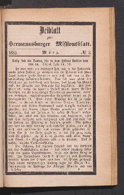 Vorschaubild von Beiblatt. N° 3. März. 1885