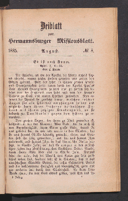 Vorschaubild von Beiblatt. N° 8. August. 1885