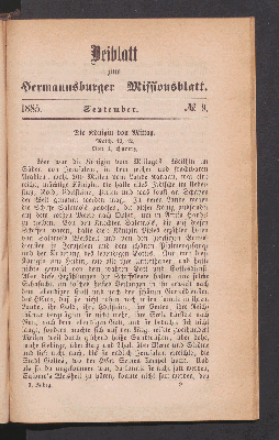 Vorschaubild von Beiblatt. N° 9. September. 1885