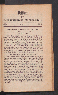 Vorschaubild von Beiblatt. 1886. Juli. N°. 7