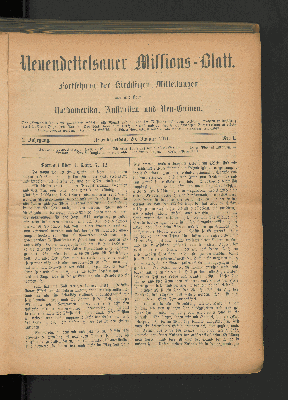 Vorschaubild von 20. Januar 1911. Nr. 1.
