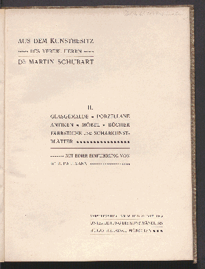 Vorschaubild von Glasgemälde, Porzellane, Antiken, Möbel, Bücher, Farbstiche und Schabkunstblätter