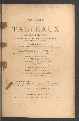 Vorschaubild von Tableaux ... aquarelles et dessins gravures, eaux-fortes, lithographies de la Collection Etienne Arago