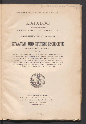 Vorschaubild von Staaten- u. Sittengesch. d. 16.-19. Jh. i. gleichzeitigen Kupferst. u. Holzschn.