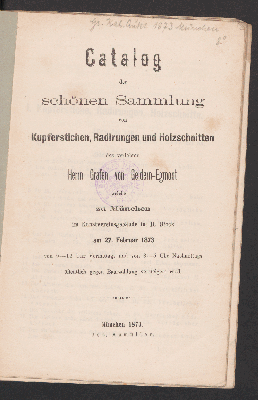 Vorschaubild von Slg. Graf Geldern-Egmont: Kuperst., Radierungen, Holzschn.