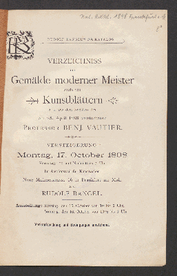 Vorschaubild von Gemälde mod Meister, ...Kunstblätter [u.a.] aus d Nachlass Beny Vautier