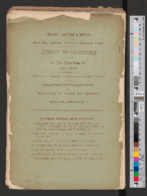 Vorschaubild von [Catalogue de la remarquable collection de livres, manuscrits, autographes dessins, gravures, aquarelles, tableaux, médailles et objets d'art délaissés par feu M. Auguste De Bruyne en son vivant bibliophile à Malines]