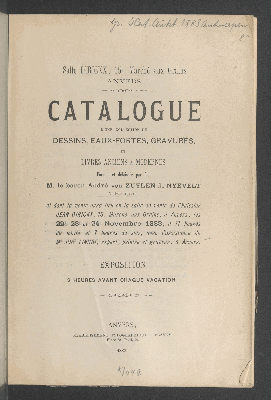 Vorschaubild von Dessins, eaux-fortes, gravures et livres, delaisée par le baron André van Zuylen de Nyevelt à Bruges