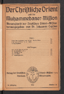 Vorschaubild von [Der christliche Orient und die Muhammedaner-Mission]