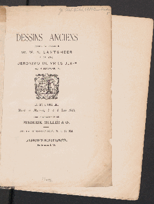 Vorschaubild von Dessins anciens, des successions W. N. Lantscheer, la Haye et Jeronimo de Vries, Amsterdam