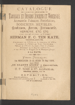 Vorschaubild von Tableaux et dessins ... ayant composé l'atelier Hermann F. C. ten Kate