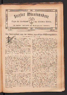 Vorschaubild von 10. Heft. 39. Jahrgang. Juli 1912