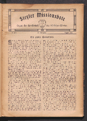 Vorschaubild von 11. Heft. 40. Jahrgang. August 1913