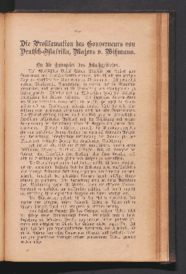 Vorschaubild von Die Proklamation des Gouverneurs von Deutsch-Ostafrika, Majors v. Wißmann