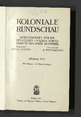 Vorschaubild von [Koloniale Rundschau]