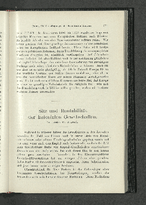 Vorschaubild von Sitz und Rentabilität der kolonialen Gesellschaften. Von Direktor Fr. Hupfeld.