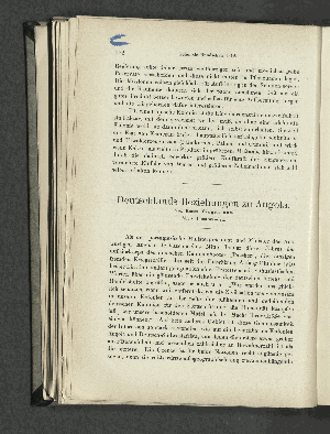 Vorschaubild von Deutschland Beziehung zu Angola. Von onsul Singelmann. Mit 6 Illustrationen.