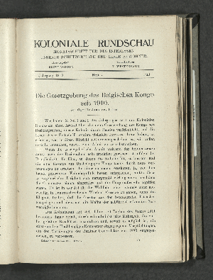 Vorschaubild von Die Gesetzgebung des Belgischen Kongo seit 1910.