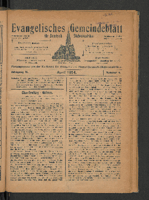 Vorschaubild von Jahrgang IV. April 1914. Nummer 4.