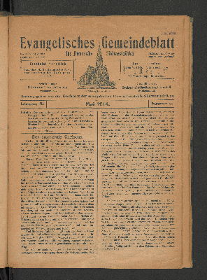 Vorschaubild von Jahrgang IV. Mai 1914. Nummer 5.