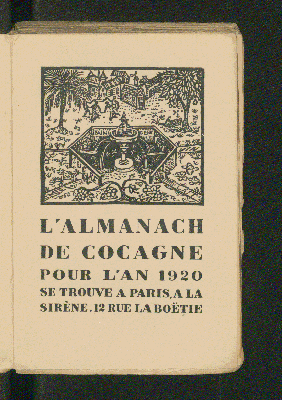 Vorschaubild von Almanach de Cocagne