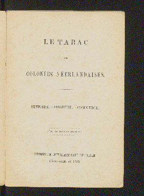 Vorschaubild von [Le Tabac des colonies néerlandaises]