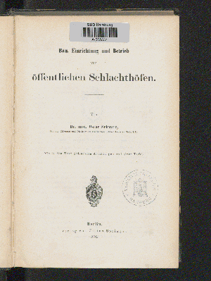 Vorschaubild von Bau, Einrichtung und Betrieb von öffentlichen Schlachthöfen