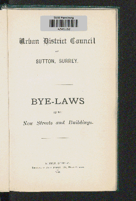 Vorschaubild von Bye-laws as to new streets and buildings