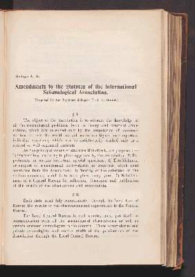 Vorschaubild von Beilage A. II. Amendments to the Statutes of the International Seismological Association