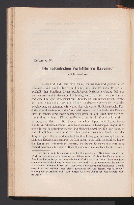 Vorschaubild von Beilage A. IV. Die seismischen Verhältnisse Bayerns