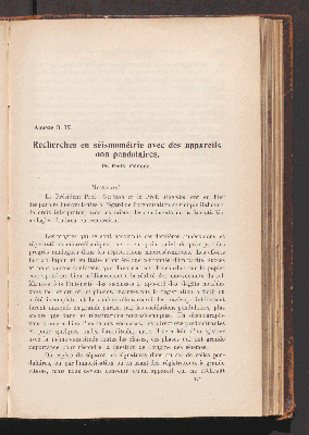 Vorschaubild von Annexe B. IV. Recherches en séismométrie avec des appareils non pendulaires