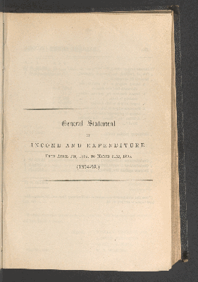 Vorschaubild von General Statement of income and expenditure from April 1st, 1894, to March 31st, 1895. (1894-95.)