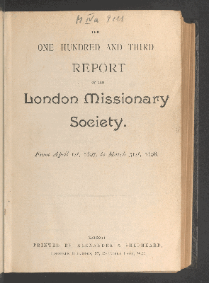 Vorschaubild von [Report of the London Missionary Society]