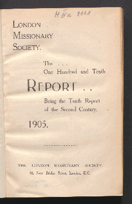 Vorschaubild von [Report of the London Missionary Society]