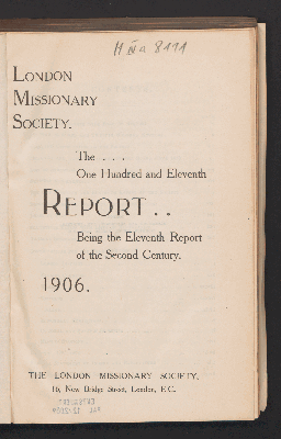 Vorschaubild von [Report of the London Missionary Society]