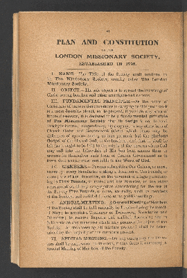 Vorschaubild von Plan and Constitution of the London Missionary Society. Establisched in 1795