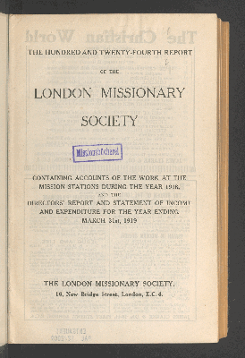 Vorschaubild von [Report of the London Missionary Society]